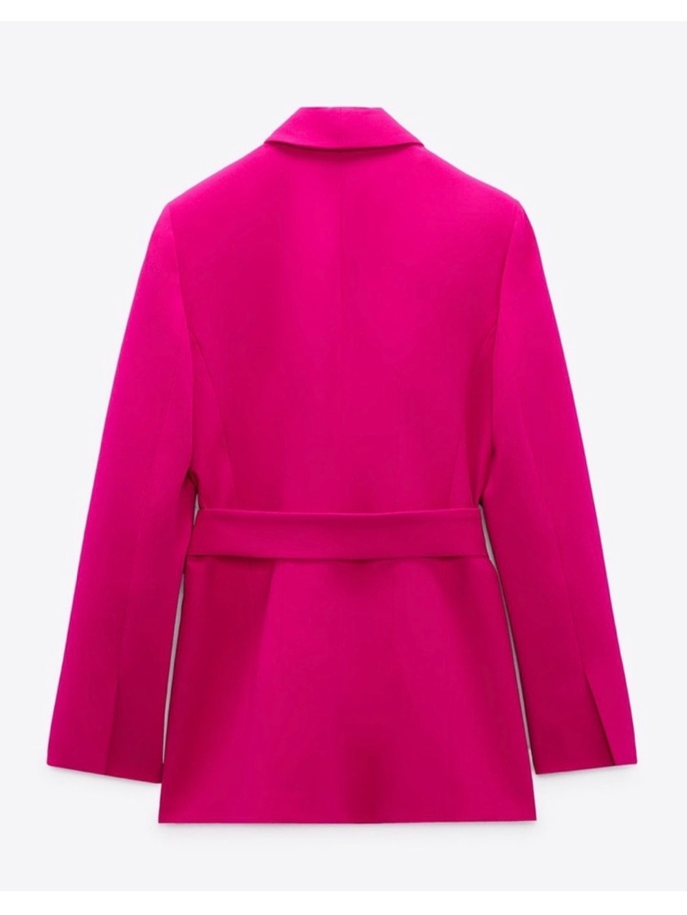 ✨Worn Once✨ Zara Hot Pink Belted Shawl Lapel Blazer - Picture 2 of 2